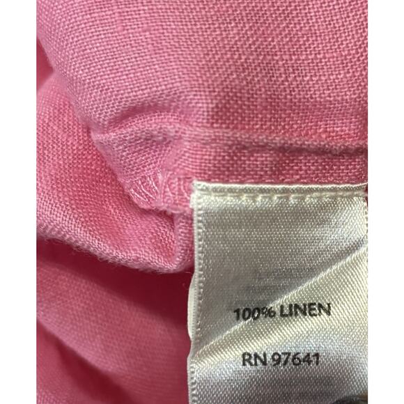 J. Jill Linen Large Rose Petal Pink Lightweight Button Down Long Sleeve Shirt - Picture 3 of 5